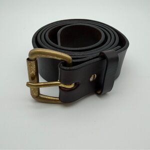 CC FILSON Vintage Size 42 Belt Model #202 1.50" Wide Leather with Brass Buckle